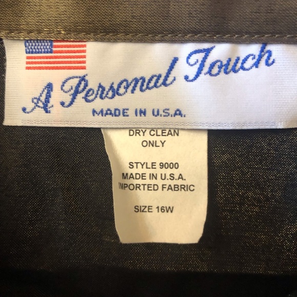 Vintage Gold Black Glam Blouse fromA Personal Touch Size 16W Made in USA - Picture 6 of 6